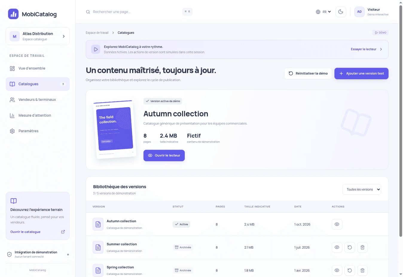 Active catalog and version library