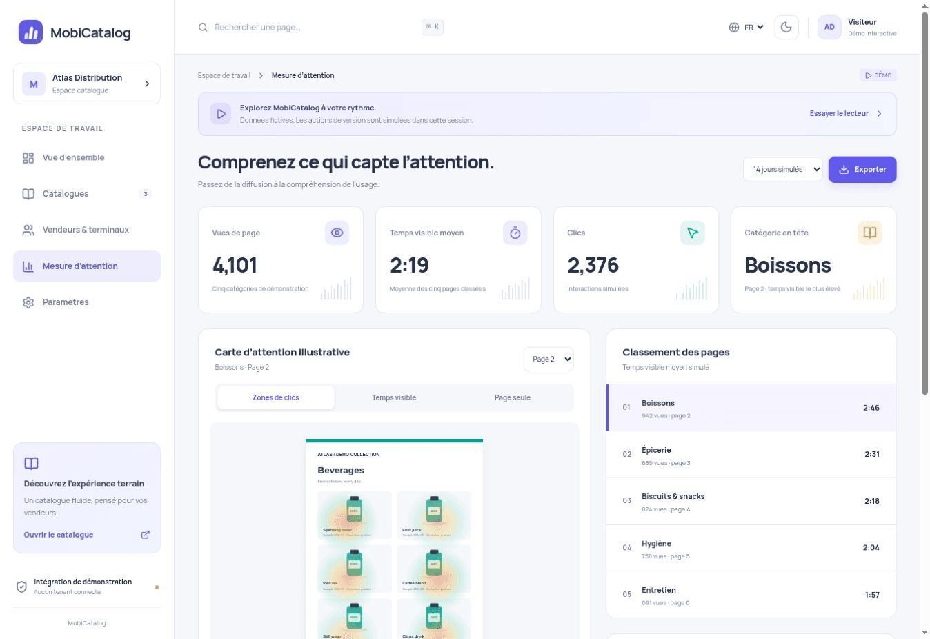 Page attention and illustrative heat map